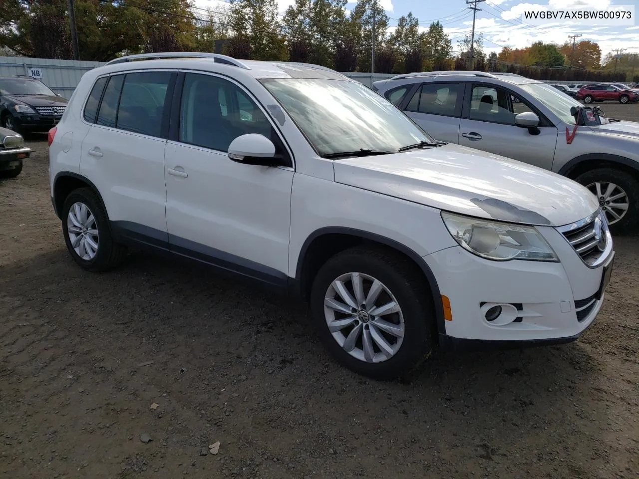 2011 Volkswagen Tiguan S VIN: WVGBV7AX5BW500973 Lot: 75488104