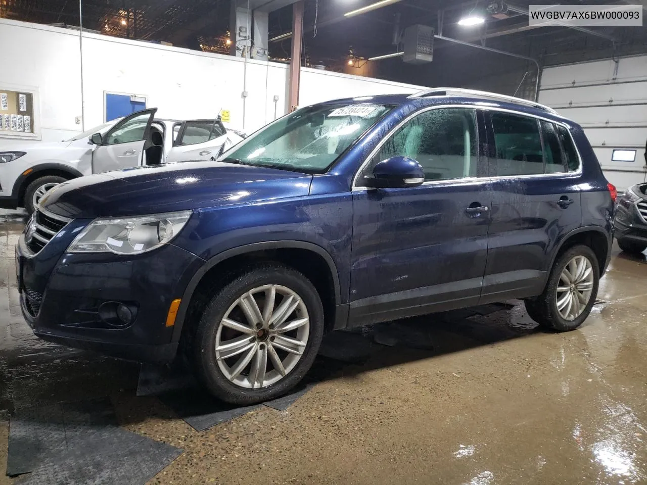 2011 Volkswagen Tiguan S VIN: WVGBV7AX6BW000093 Lot: 75739424