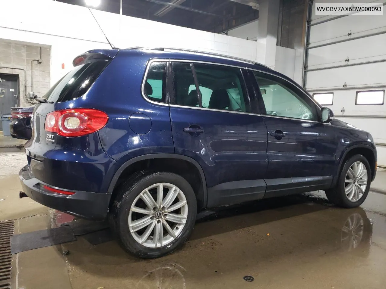 2011 Volkswagen Tiguan S VIN: WVGBV7AX6BW000093 Lot: 75739424