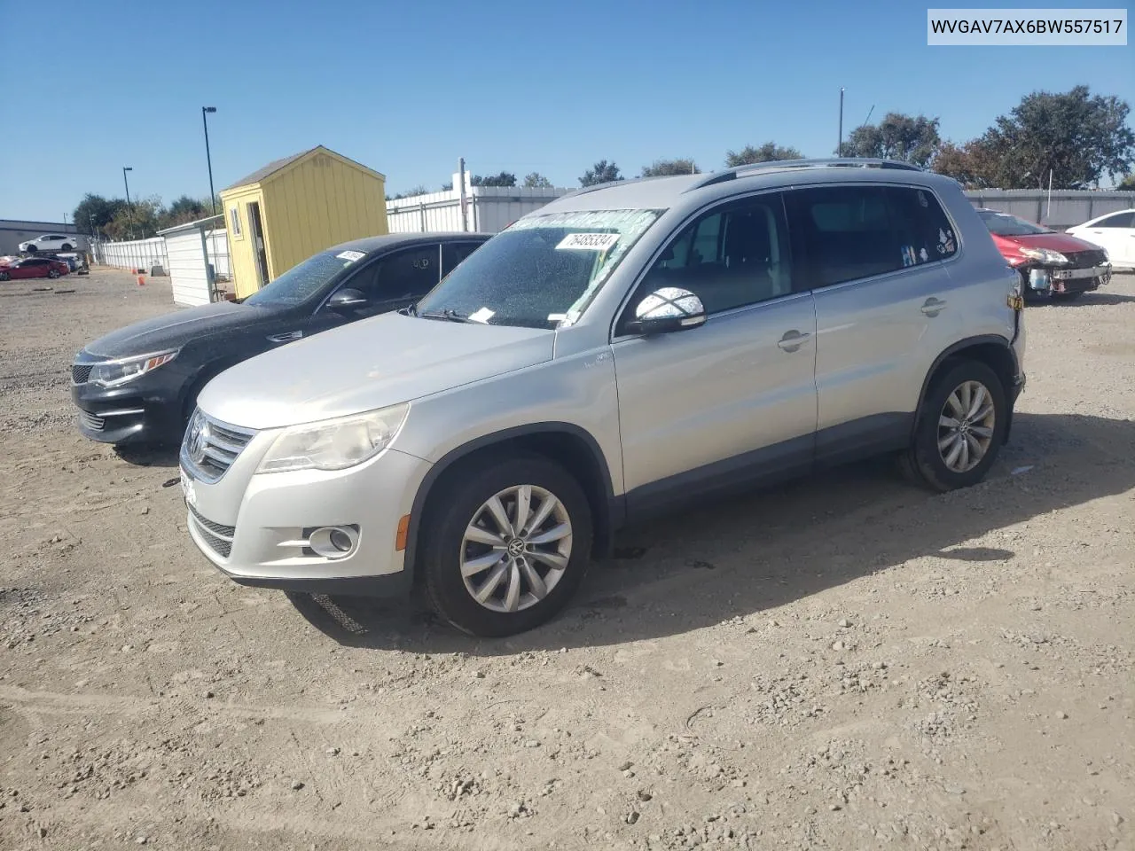 2011 Volkswagen Tiguan S VIN: WVGAV7AX6BW557517 Lot: 76485334