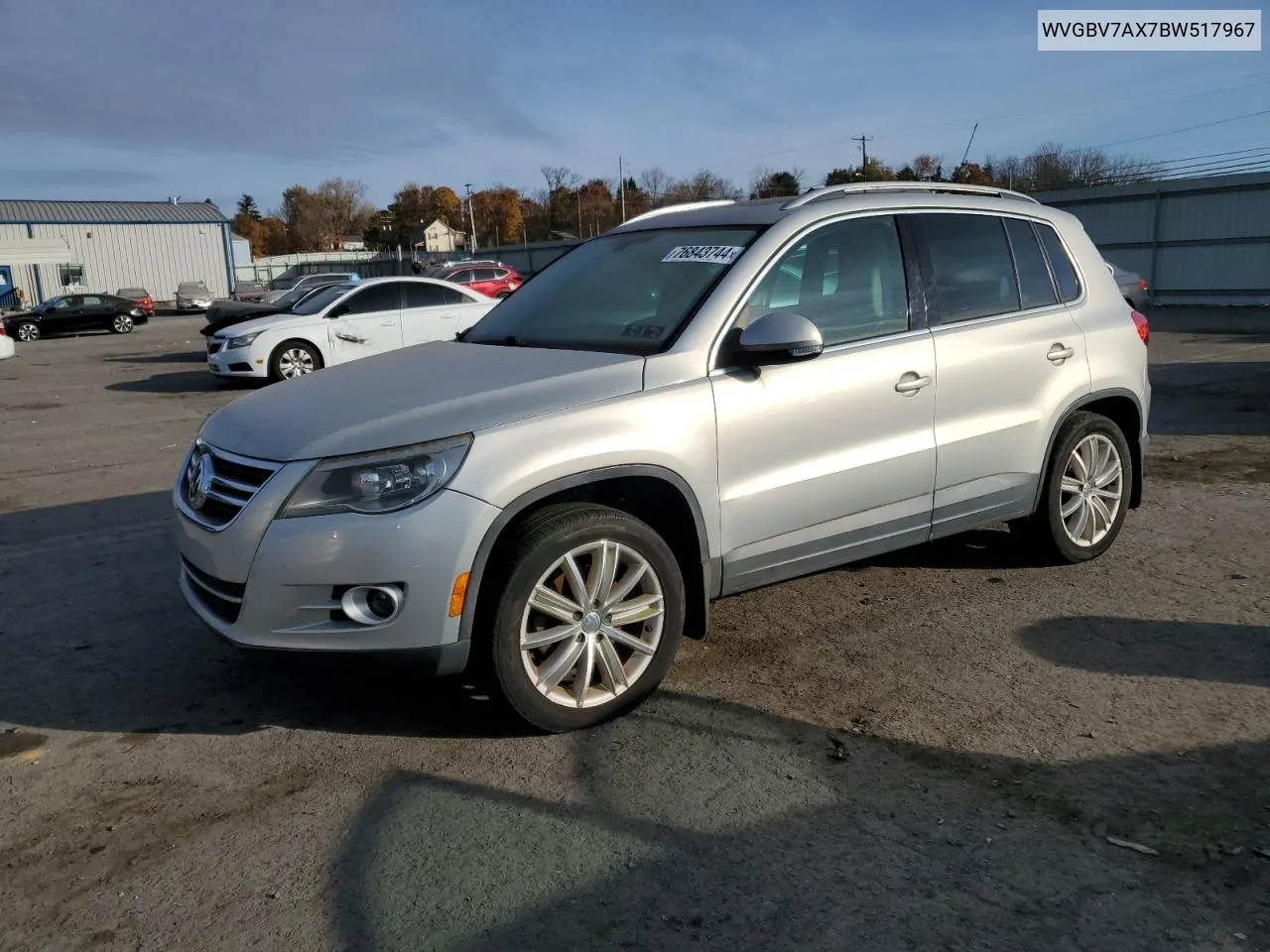 2011 Volkswagen Tiguan S VIN: WVGBV7AX7BW517967 Lot: 76843744