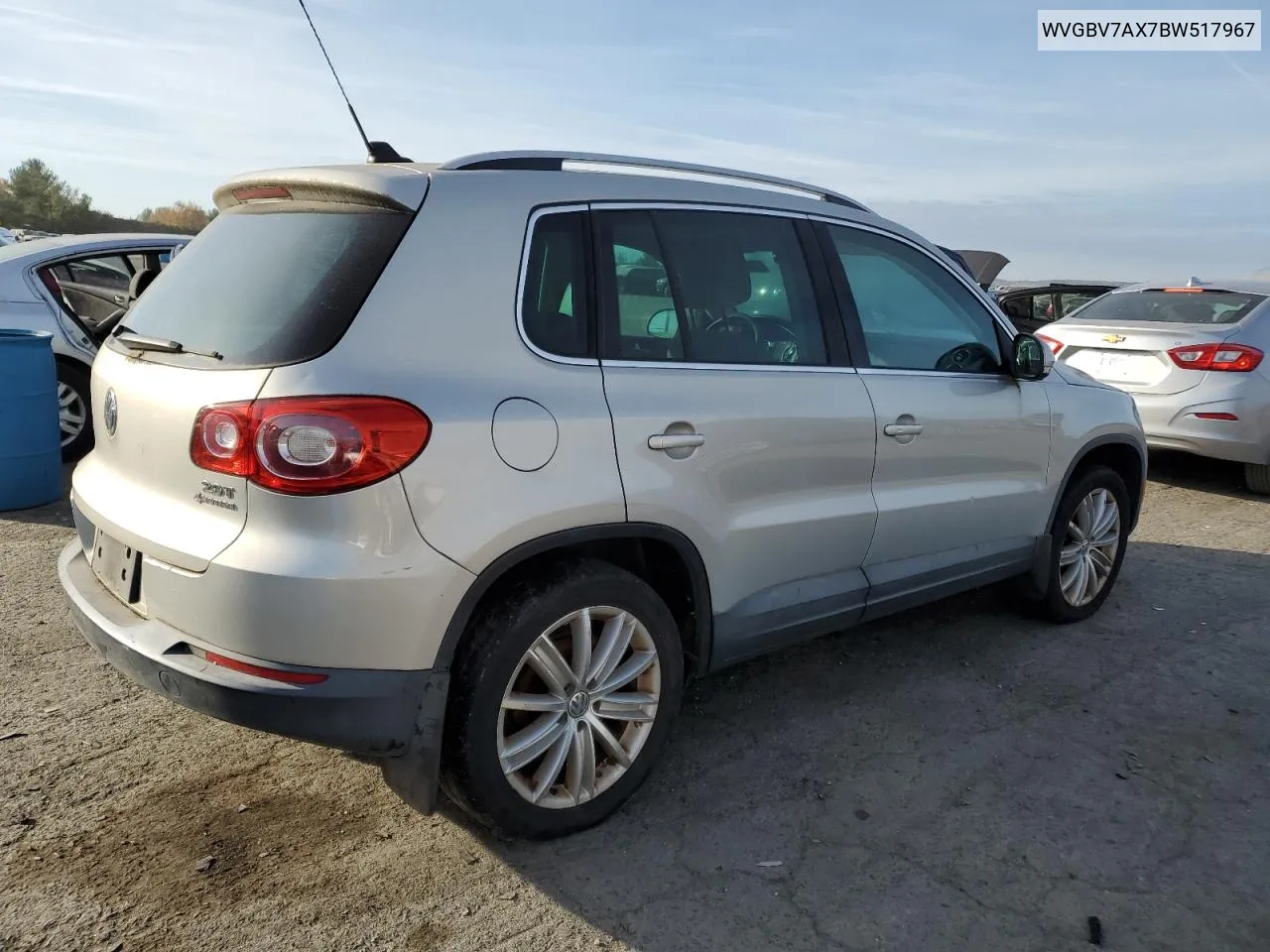 2011 Volkswagen Tiguan S VIN: WVGBV7AX7BW517967 Lot: 76843744