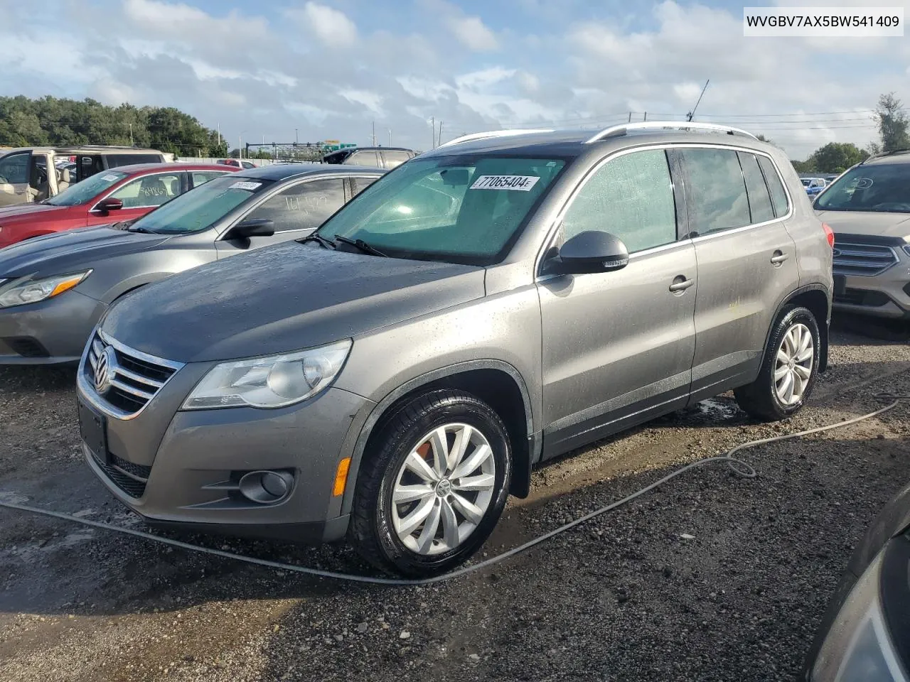 2011 Volkswagen Tiguan S VIN: WVGBV7AX5BW541409 Lot: 77065404