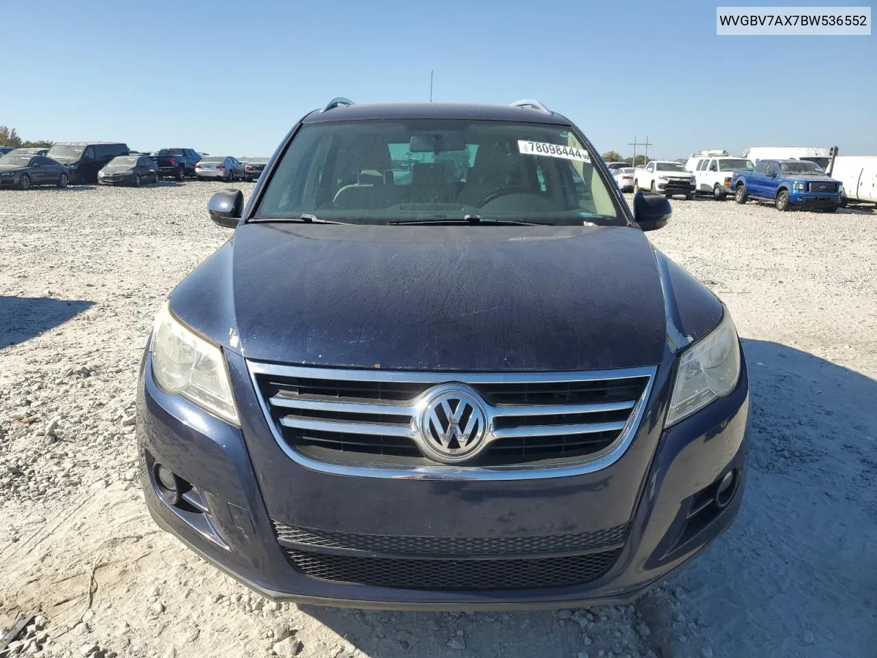 2011 Volkswagen Tiguan S VIN: WVGBV7AX7BW536552 Lot: 78098444