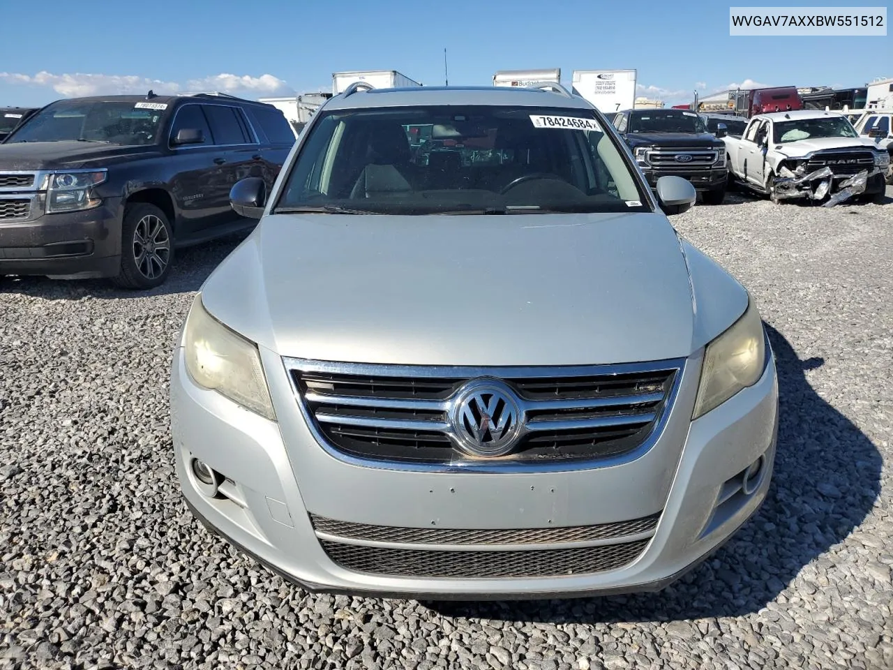 2011 Volkswagen Tiguan S VIN: WVGAV7AXXBW551512 Lot: 78424684