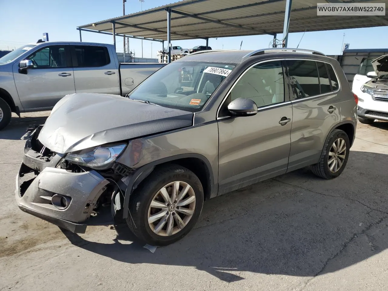 2011 Volkswagen Tiguan S VIN: WVGBV7AX4BW522740 Lot: 78907864