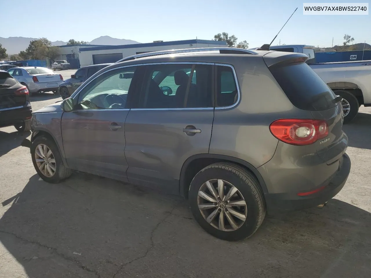 2011 Volkswagen Tiguan S VIN: WVGBV7AX4BW522740 Lot: 78907864