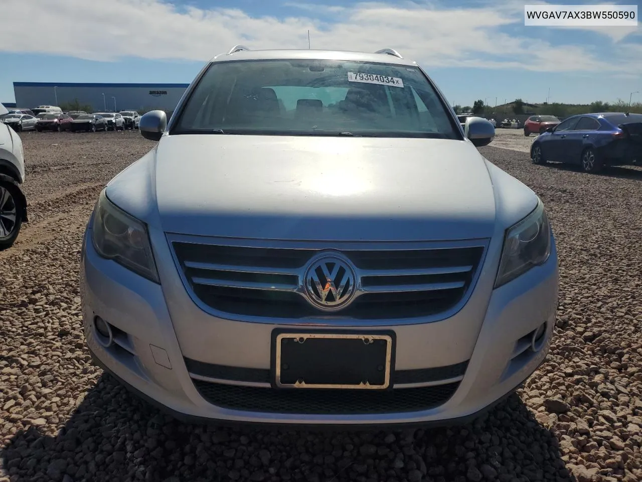 2011 Volkswagen Tiguan S VIN: WVGAV7AX3BW550590 Lot: 79304034