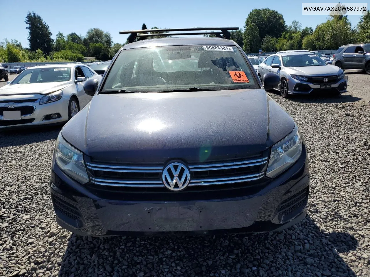 WVGAV7AX2CW587972 2012 Volkswagen Tiguan S