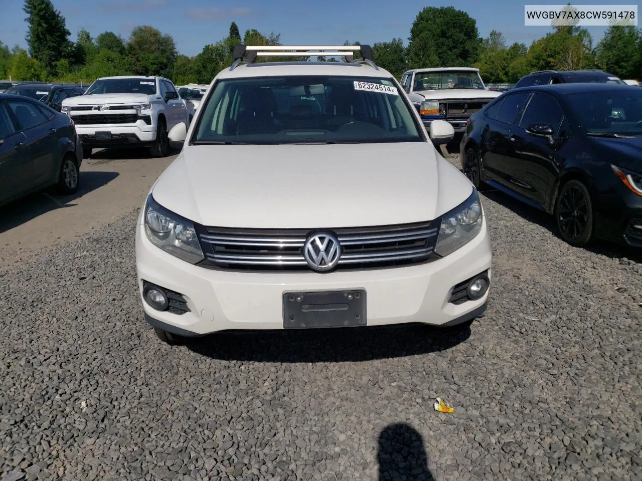 WVGBV7AX8CW591478 2012 Volkswagen Tiguan S