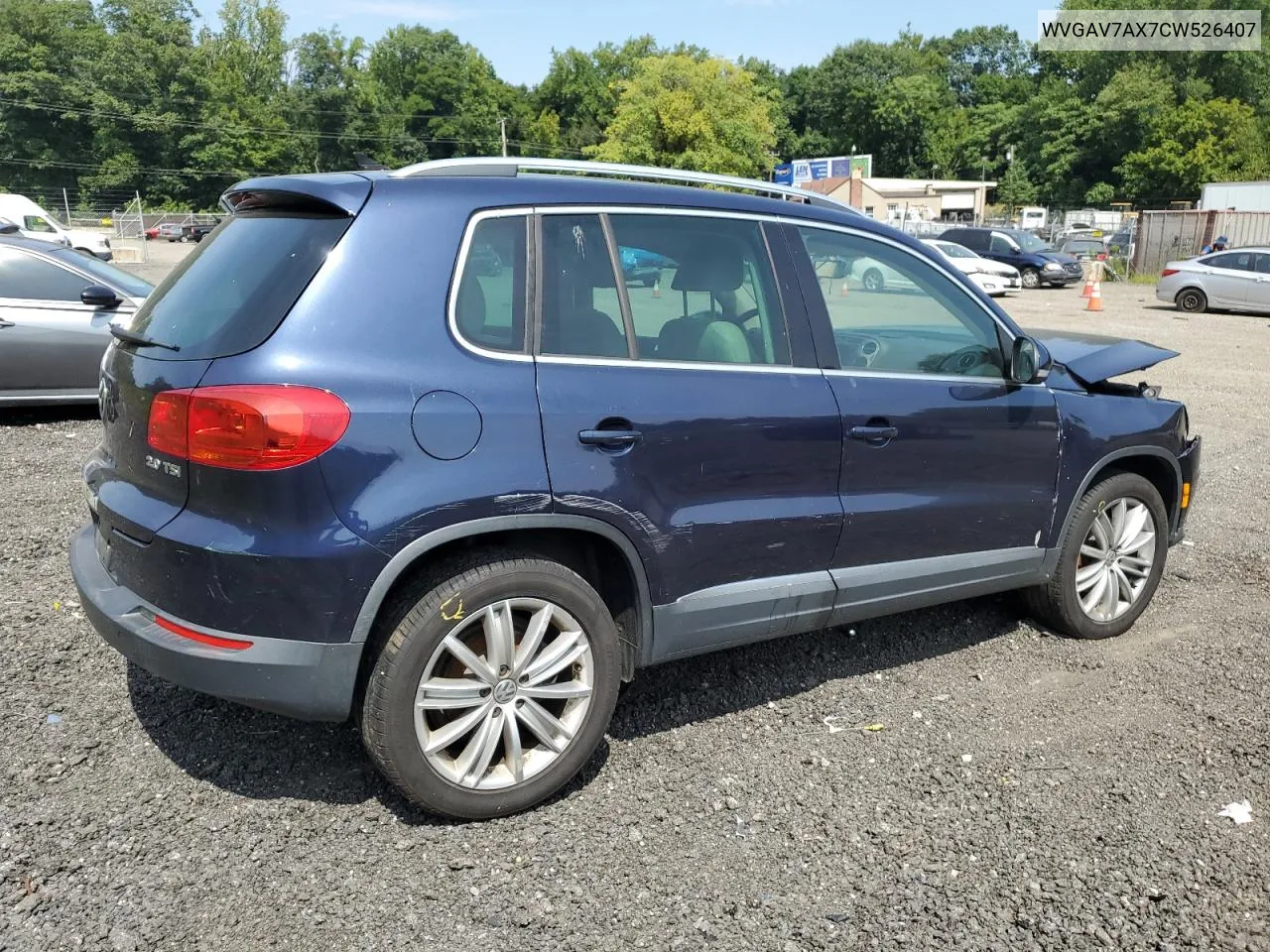 2012 Volkswagen Tiguan S VIN: WVGAV7AX7CW526407 Lot: 69233714