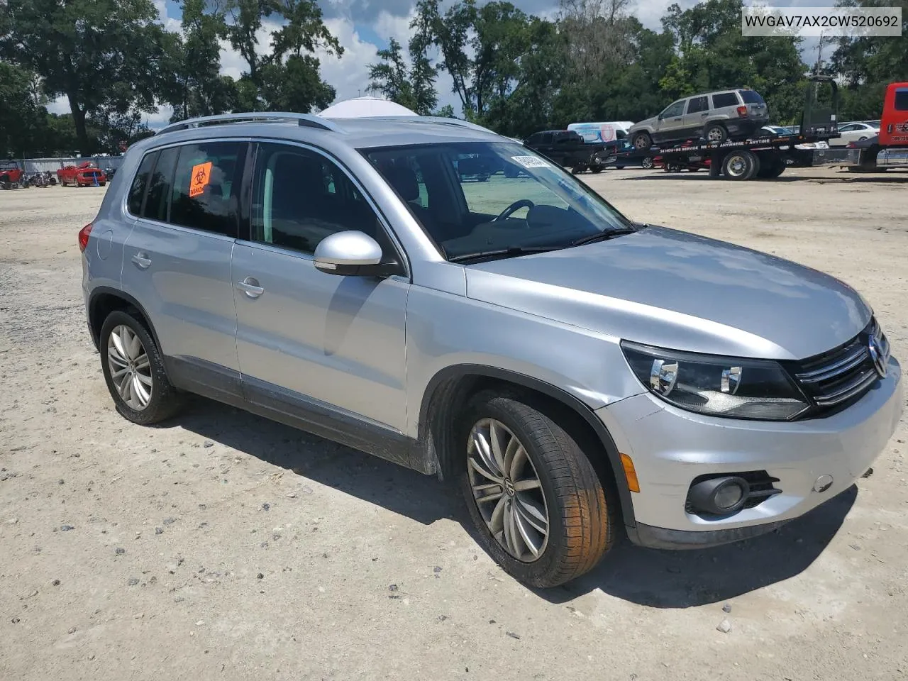 2012 Volkswagen Tiguan S VIN: WVGAV7AX2CW520692 Lot: 69409334