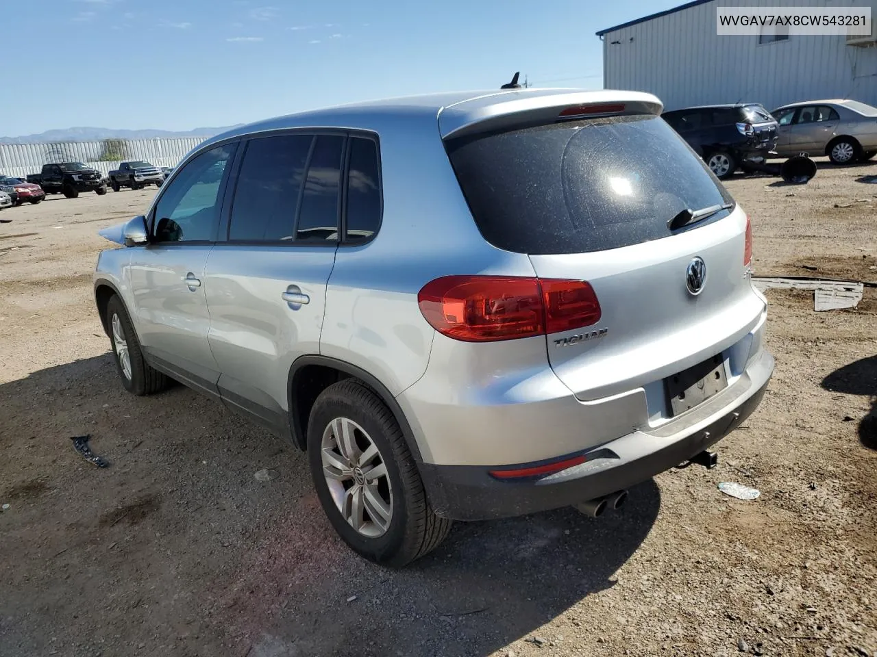 2012 Volkswagen Tiguan S VIN: WVGAV7AX8CW543281 Lot: 69459674