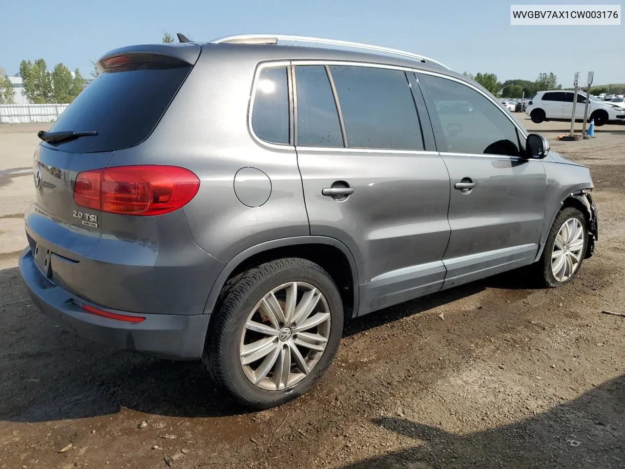 2012 Volkswagen Tiguan S VIN: WVGBV7AX1CW003176 Lot: 71150604