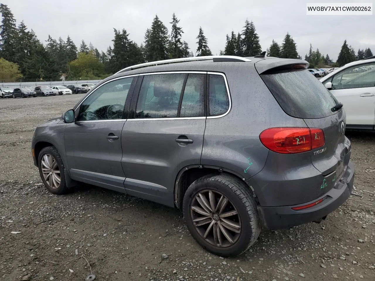 2012 Volkswagen Tiguan S VIN: WVGBV7AX1CW000262 Lot: 71389504