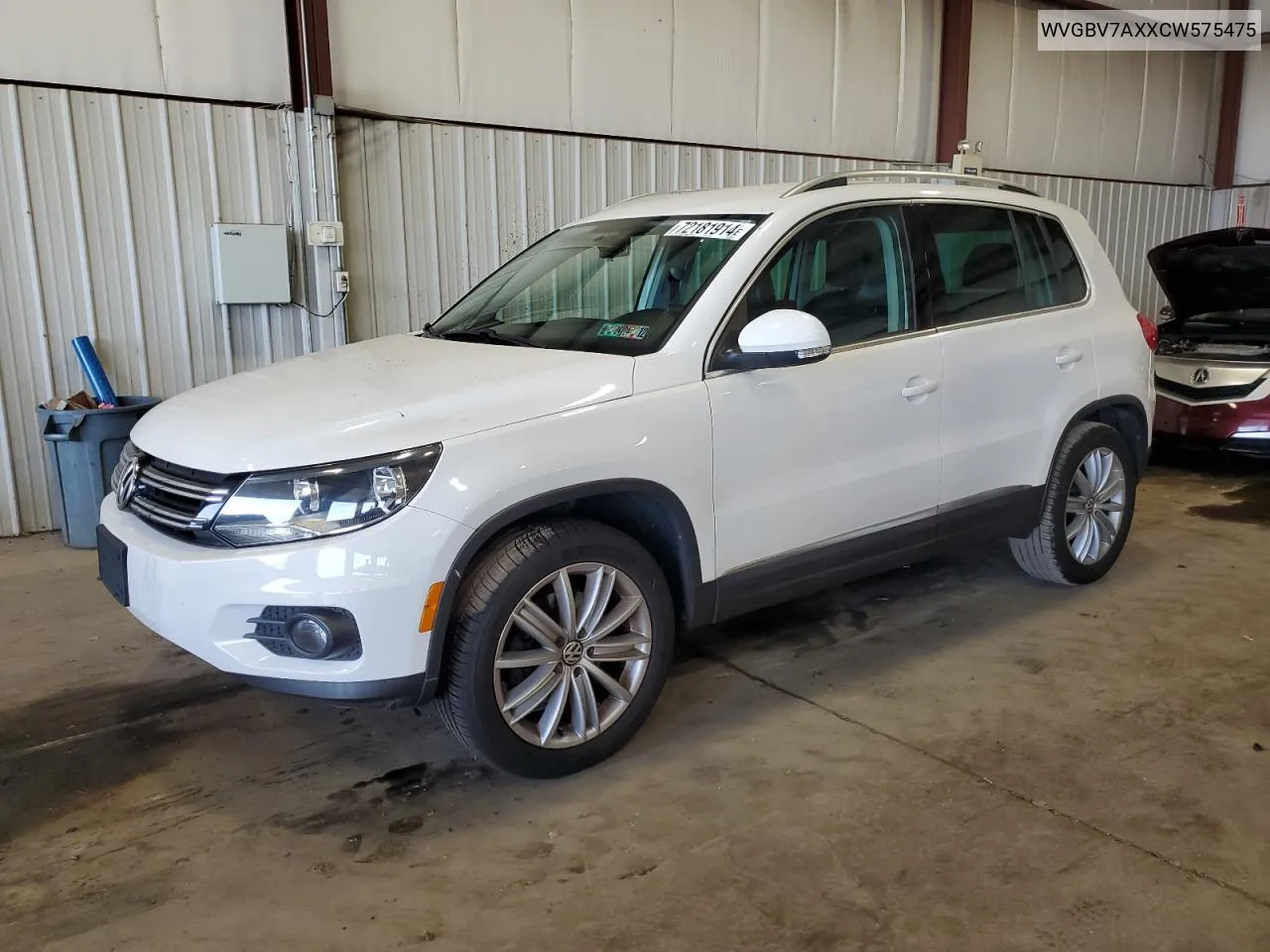 2012 Volkswagen Tiguan S VIN: WVGBV7AXXCW575475 Lot: 72181914