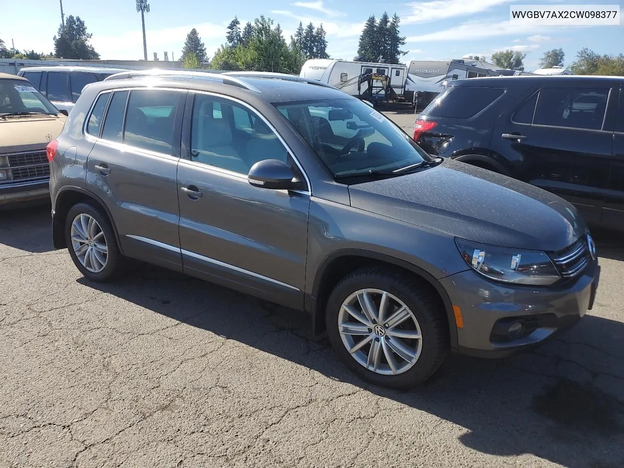 2012 Volkswagen Tiguan S VIN: WVGBV7AX2CW098377 Lot: 73527594