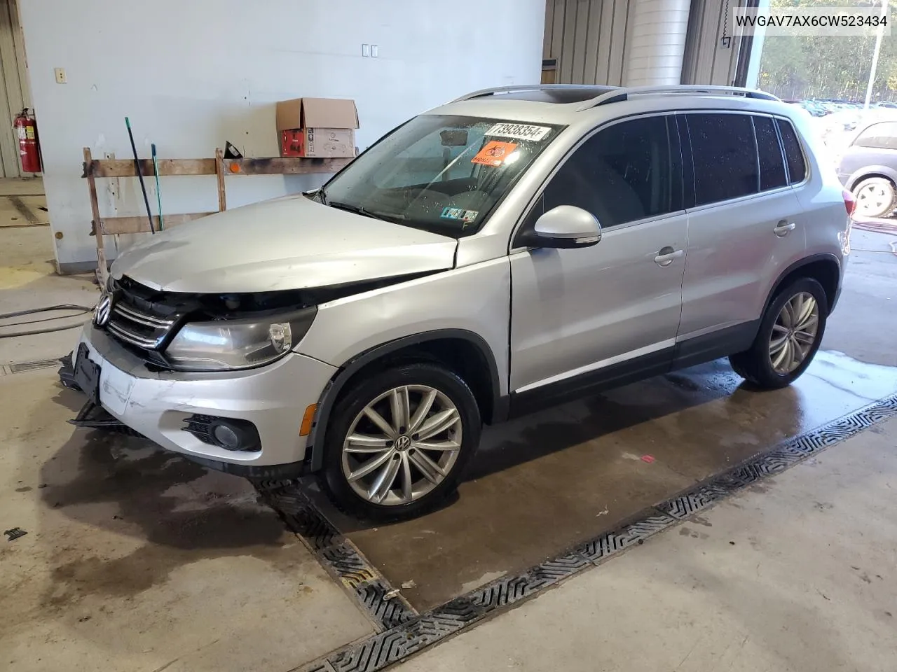 2012 Volkswagen Tiguan S VIN: WVGAV7AX6CW523434 Lot: 73938354