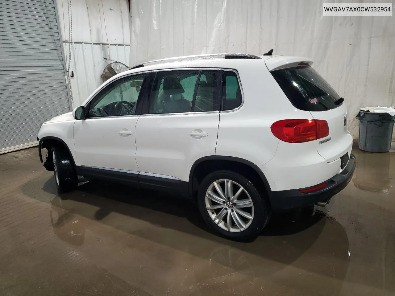 2012 Volkswagen Tiguan S VIN: WVGAV7AX0CW532954 Lot: 74112354