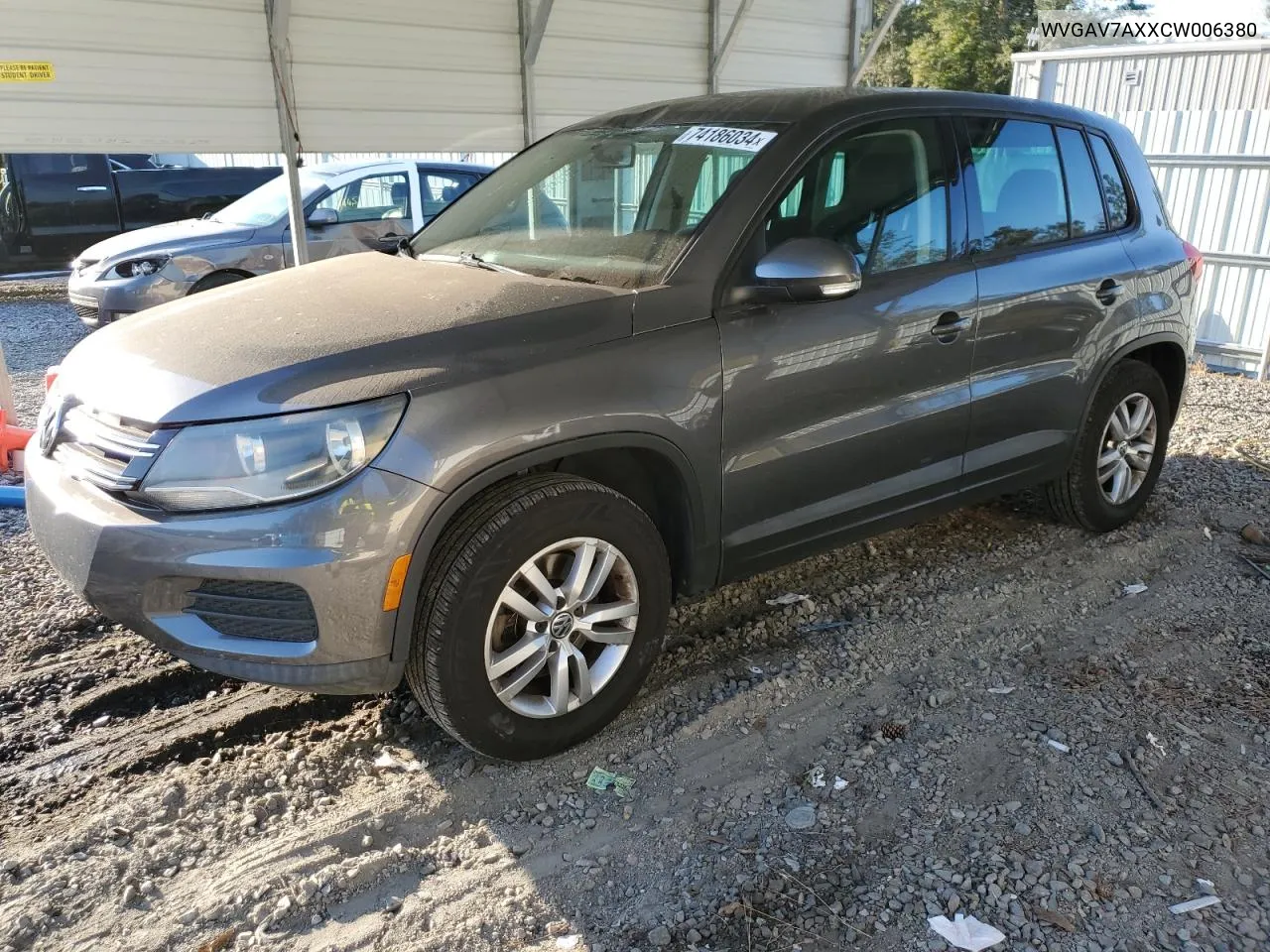 2012 Volkswagen Tiguan S VIN: WVGAV7AXXCW006380 Lot: 74186034