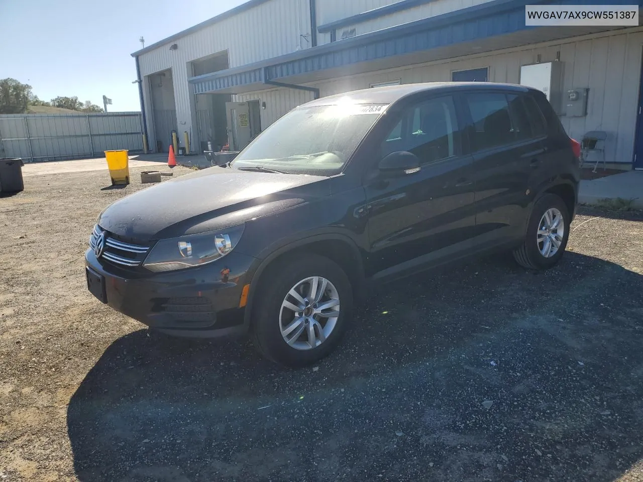 2012 Volkswagen Tiguan S VIN: WVGAV7AX9CW551387 Lot: 75102834