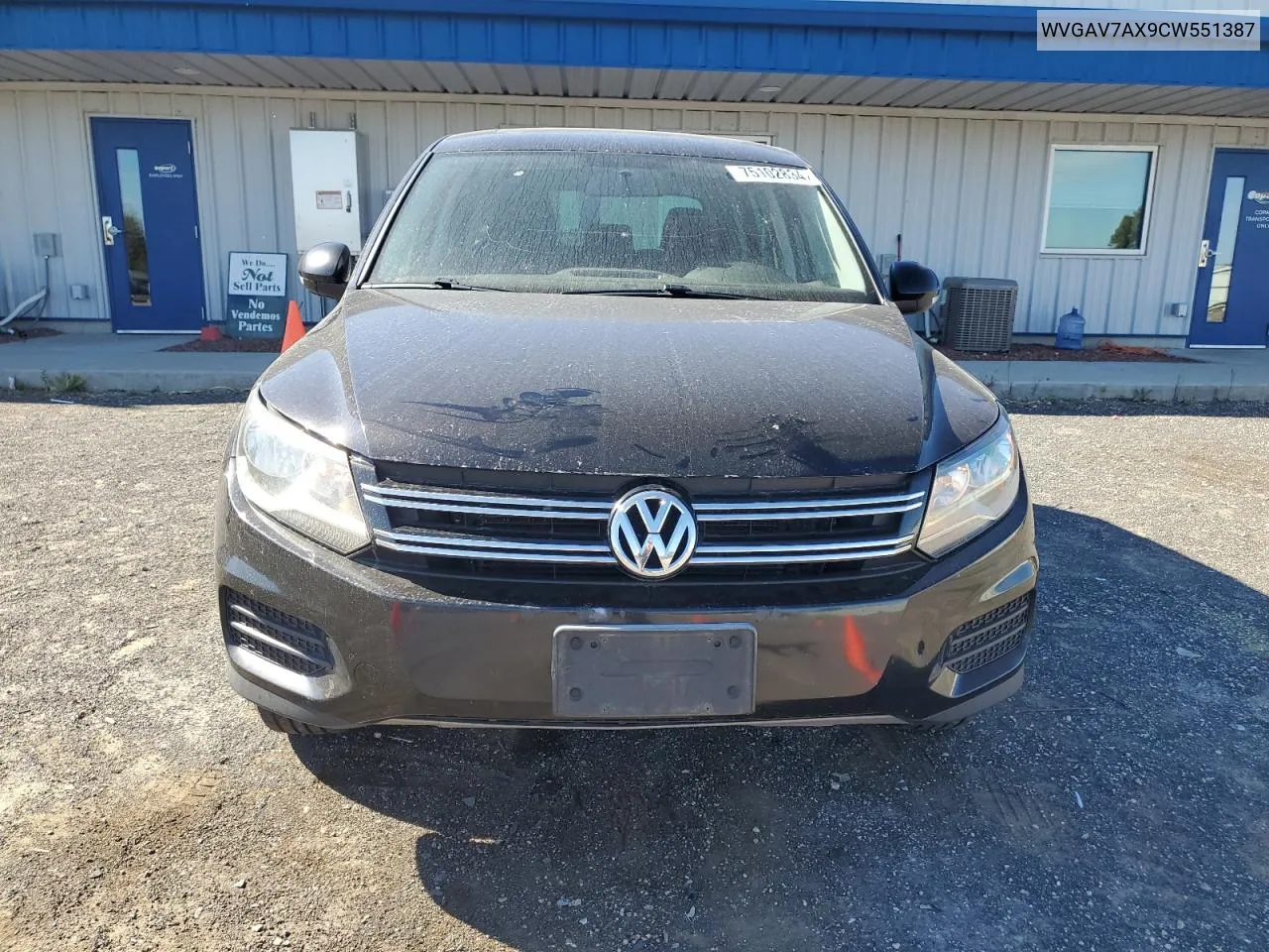 2012 Volkswagen Tiguan S VIN: WVGAV7AX9CW551387 Lot: 75102834