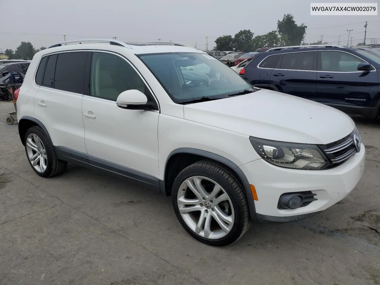 2012 Volkswagen Tiguan S VIN: WVGAV7AX4CW002079 Lot: 75327394