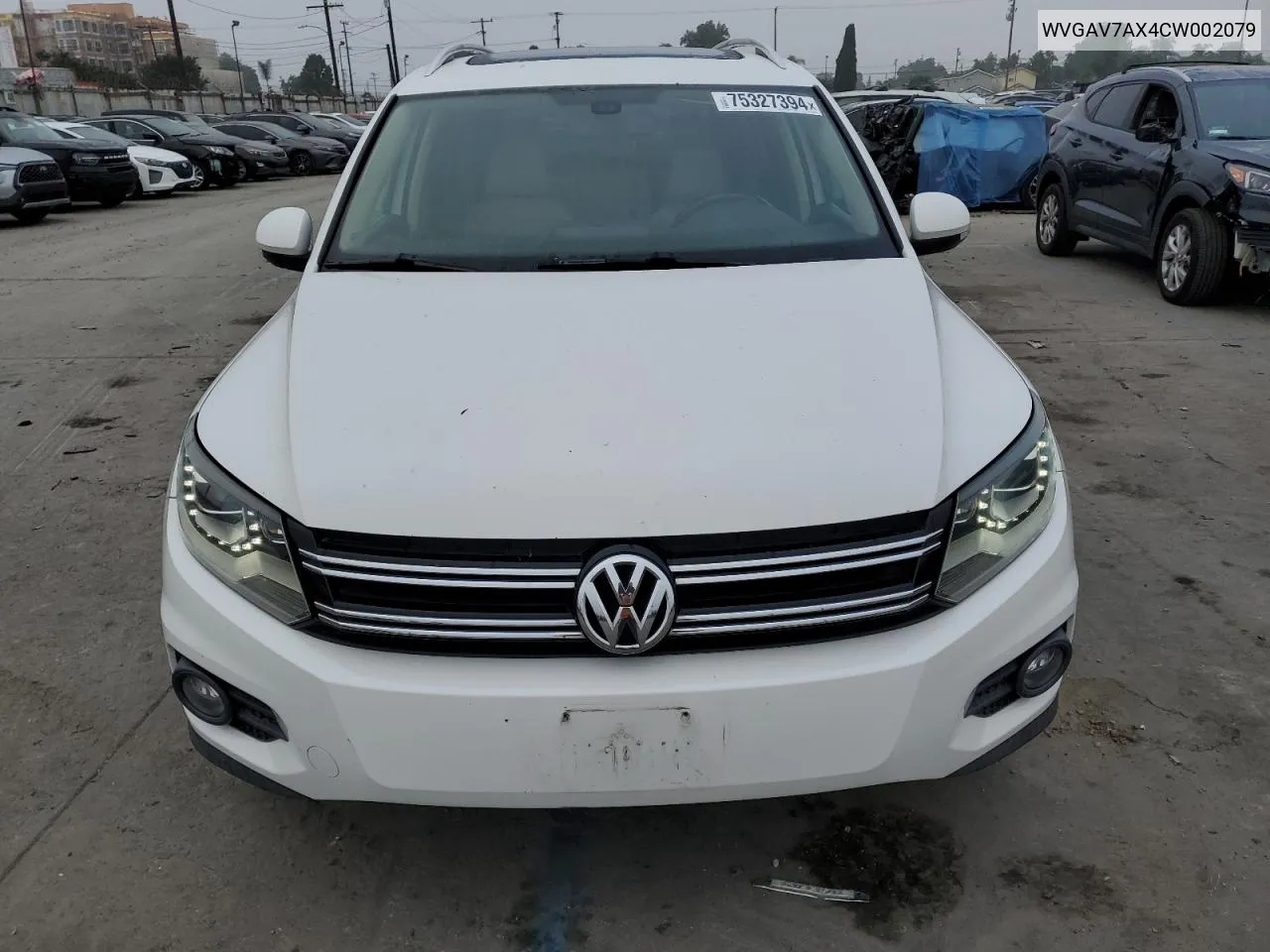 2012 Volkswagen Tiguan S VIN: WVGAV7AX4CW002079 Lot: 75327394