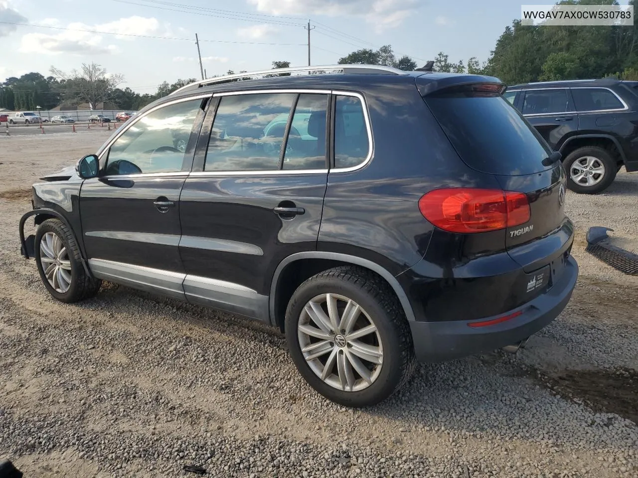 2012 Volkswagen Tiguan S VIN: WVGAV7AX0CW530783 Lot: 75524554