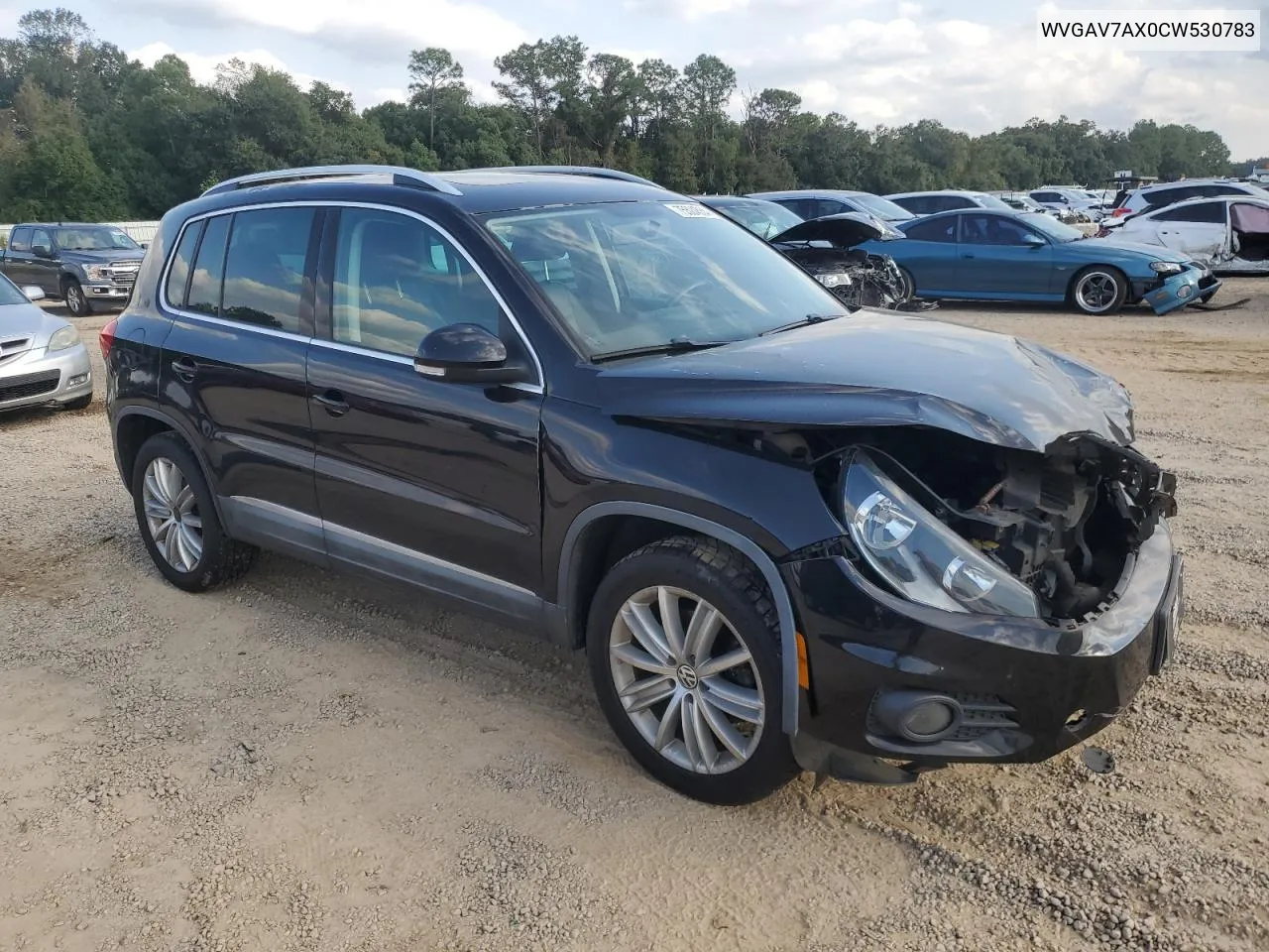 2012 Volkswagen Tiguan S VIN: WVGAV7AX0CW530783 Lot: 75524554