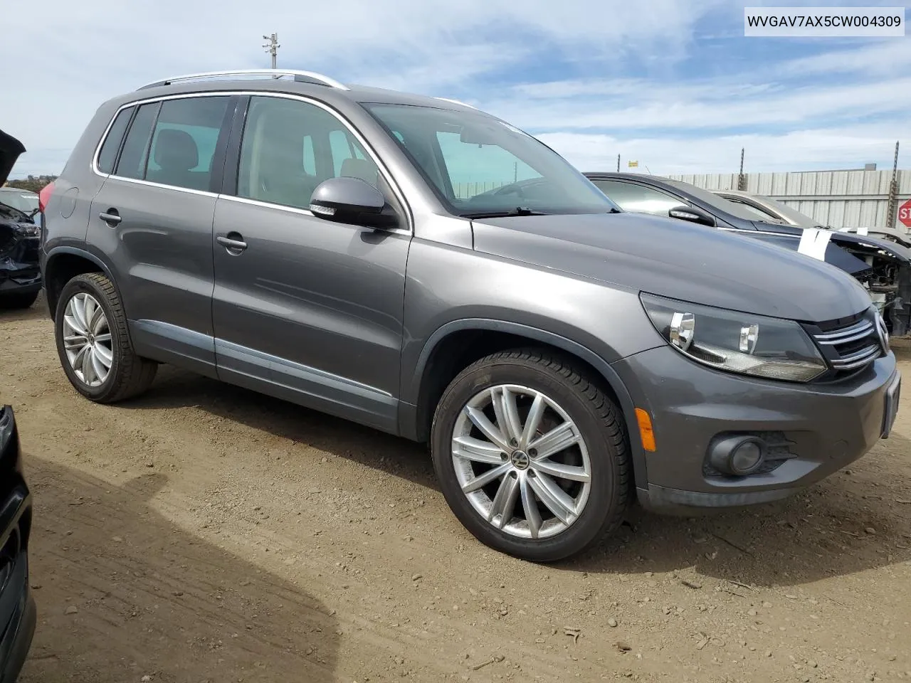 2012 Volkswagen Tiguan S VIN: WVGAV7AX5CW004309 Lot: 75708564