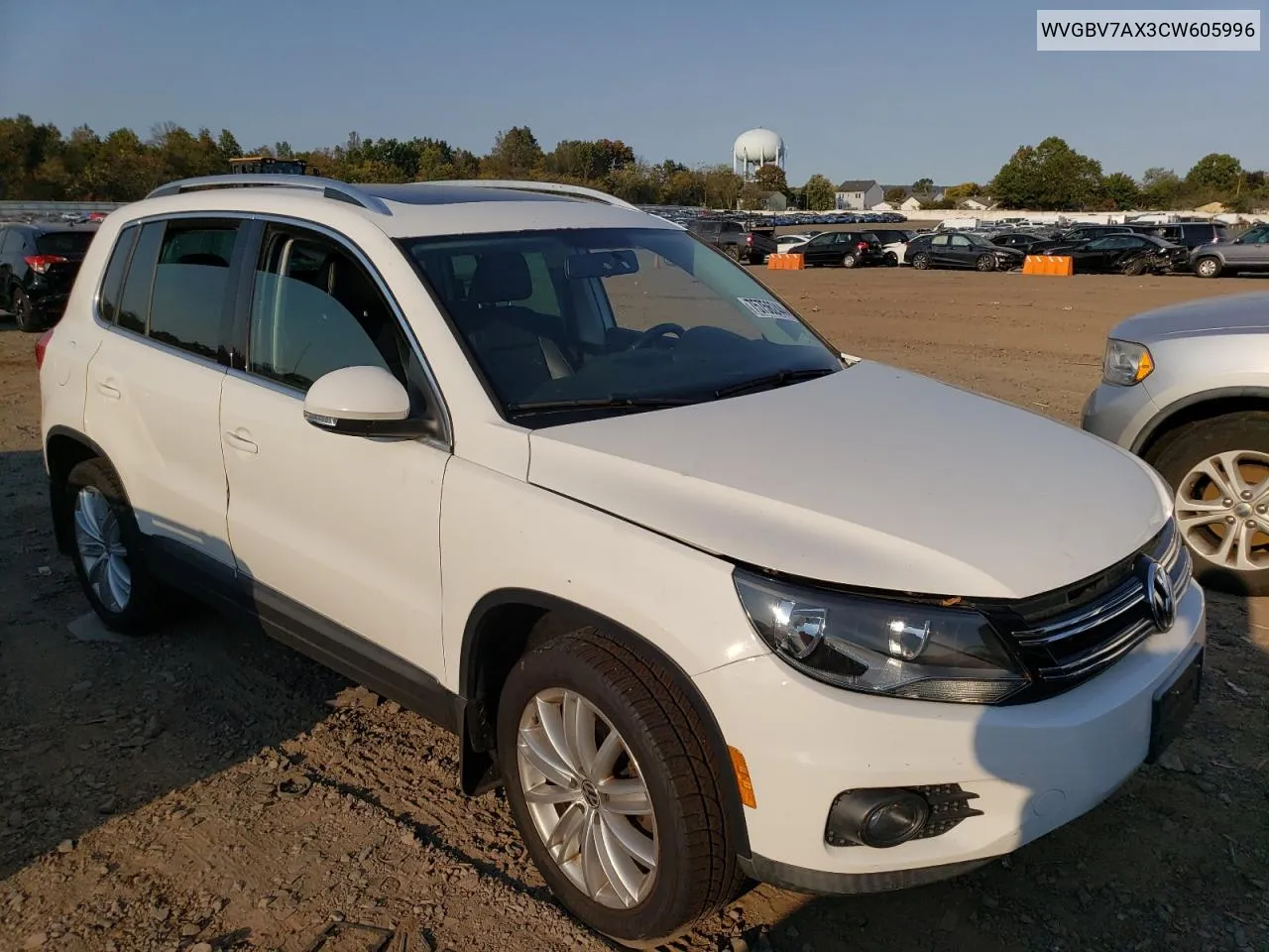 2012 Volkswagen Tiguan S VIN: WVGBV7AX3CW605996 Lot: 75756244