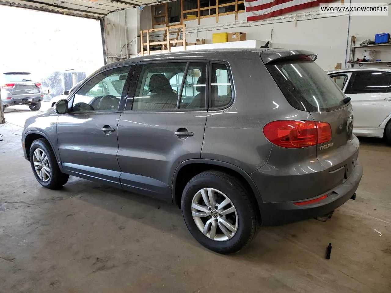 WVGBV7AX5CW000815 2012 Volkswagen Tiguan S