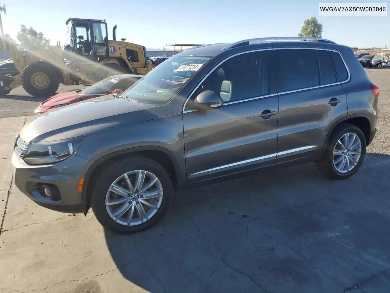 2012 Volkswagen Tiguan S VIN: WVGAV7AX5CW003046 Lot: 77677214