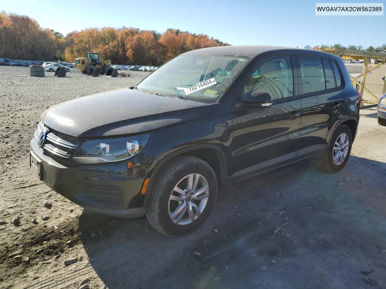 2012 Volkswagen Tiguan S VIN: WVGAV7AX2CW562389 Lot: 78214404