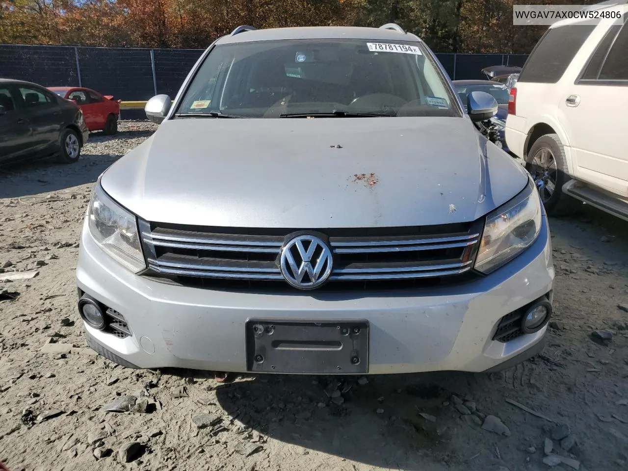 2012 Volkswagen Tiguan S VIN: WVGAV7AX0CW524806 Lot: 78781194