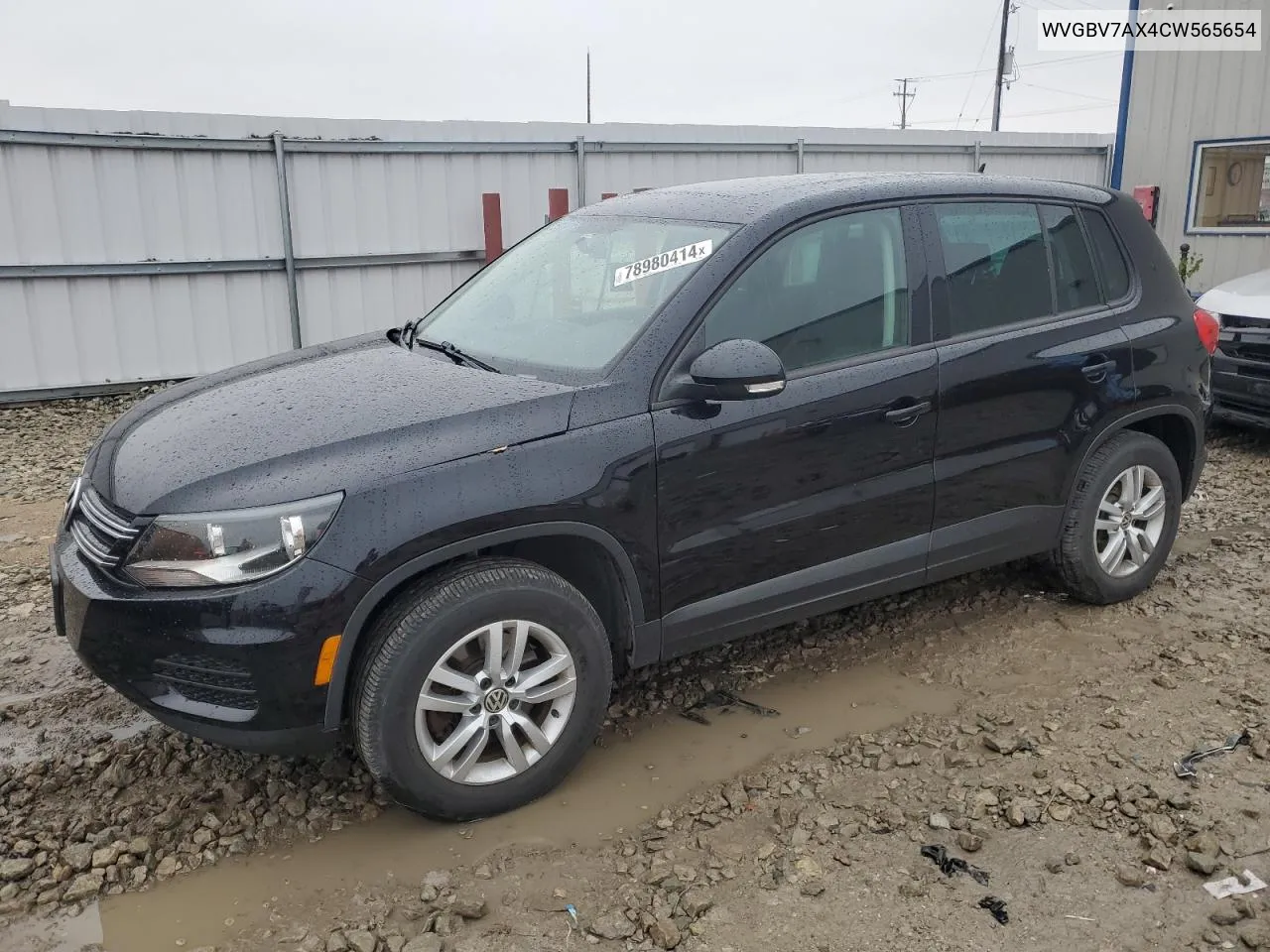 2012 Volkswagen Tiguan S VIN: WVGBV7AX4CW565654 Lot: 78980414