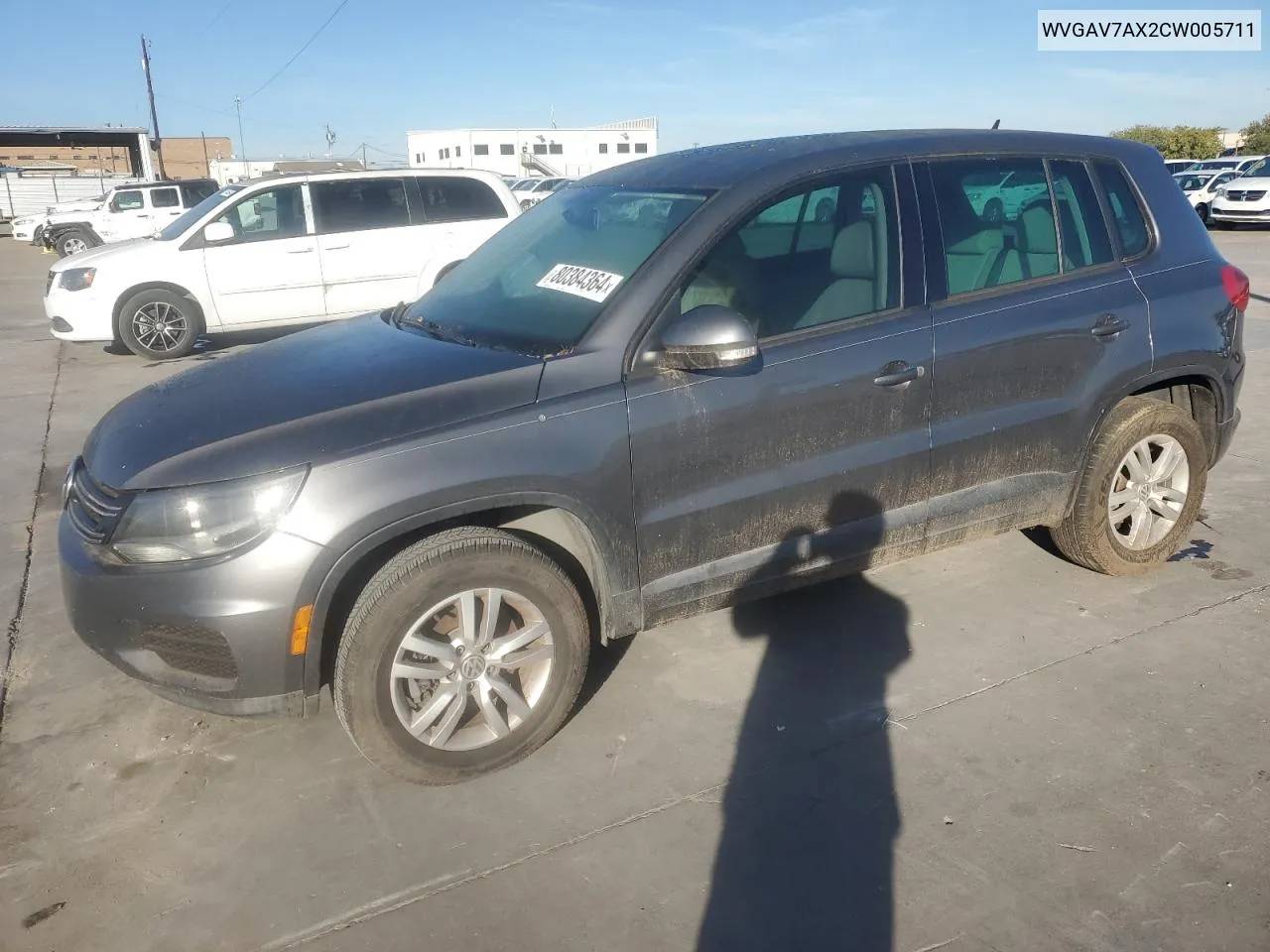 2012 Volkswagen Tiguan S VIN: WVGAV7AX2CW005711 Lot: 80384364