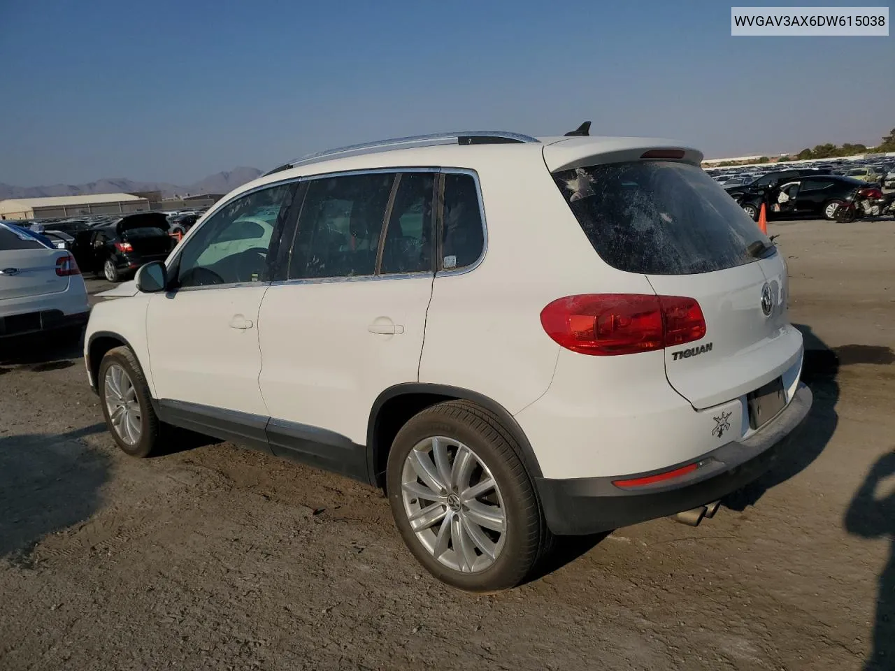 2013 Volkswagen Tiguan S VIN: WVGAV3AX6DW615038 Lot: 70617254