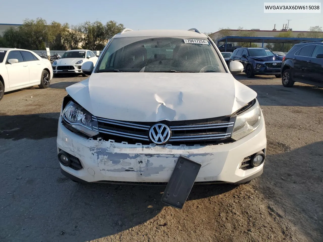 2013 Volkswagen Tiguan S VIN: WVGAV3AX6DW615038 Lot: 70617254