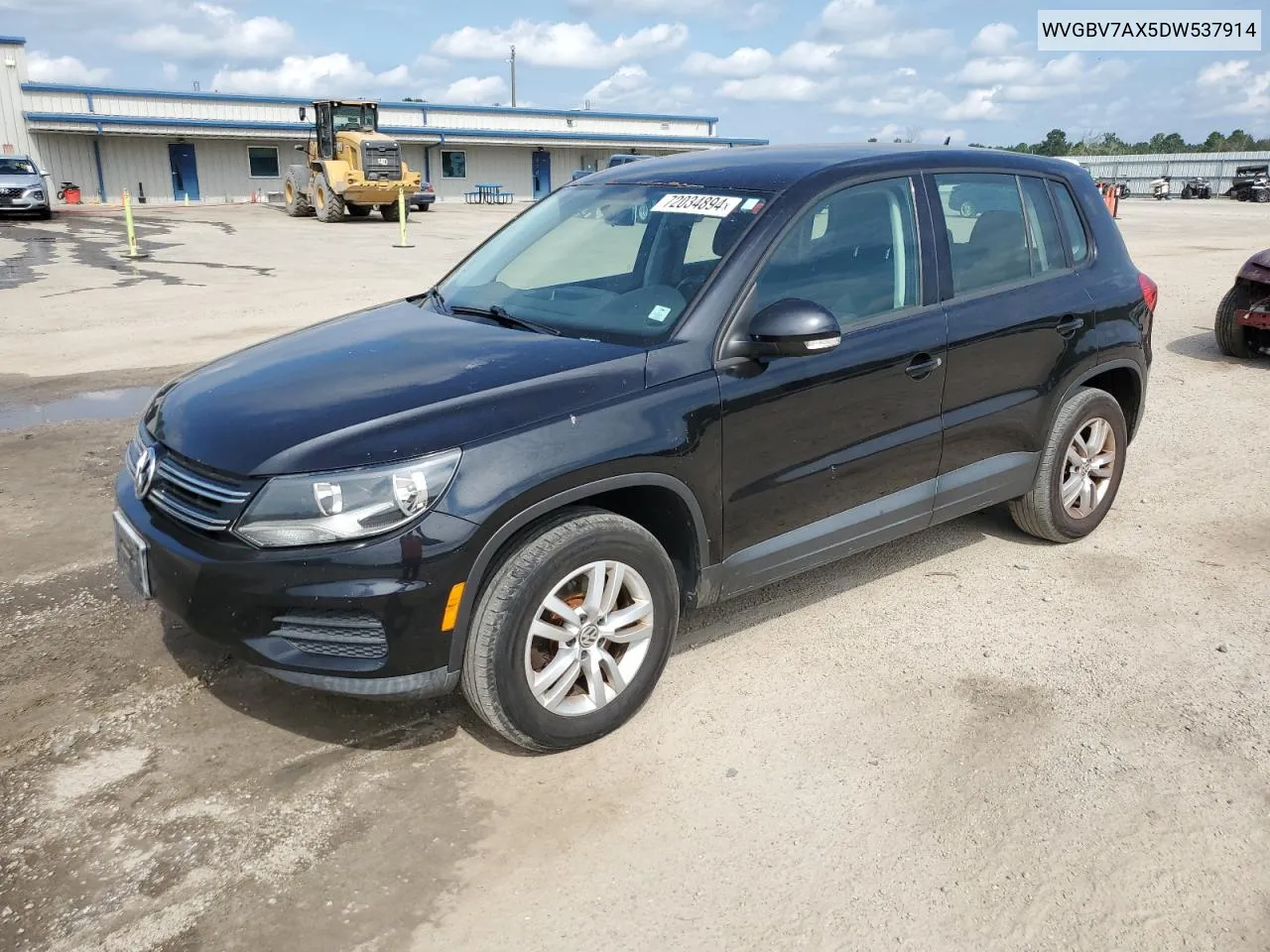 2013 Volkswagen Tiguan S VIN: WVGBV7AX5DW537914 Lot: 72034894