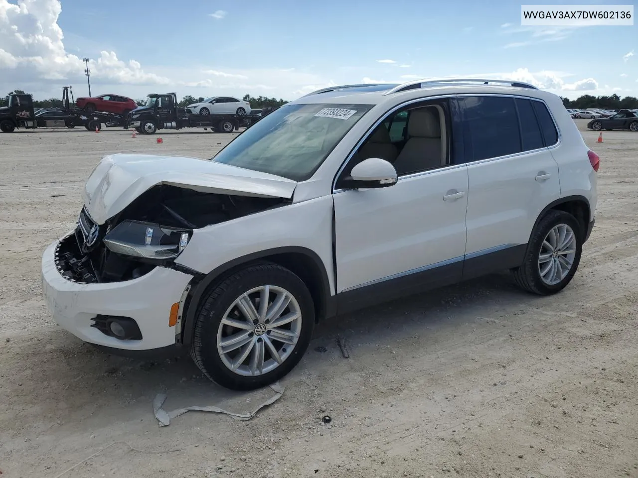 2013 Volkswagen Tiguan S VIN: WVGAV3AX7DW602136 Lot: 72393224