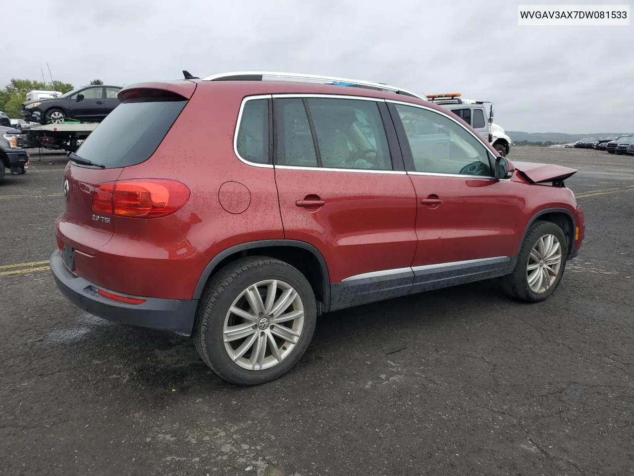 2013 Volkswagen Tiguan S VIN: WVGAV3AX7DW081533 Lot: 73030524