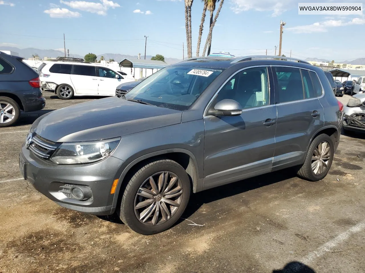 2013 Volkswagen Tiguan S VIN: WVGAV3AX8DW590904 Lot: 74385784