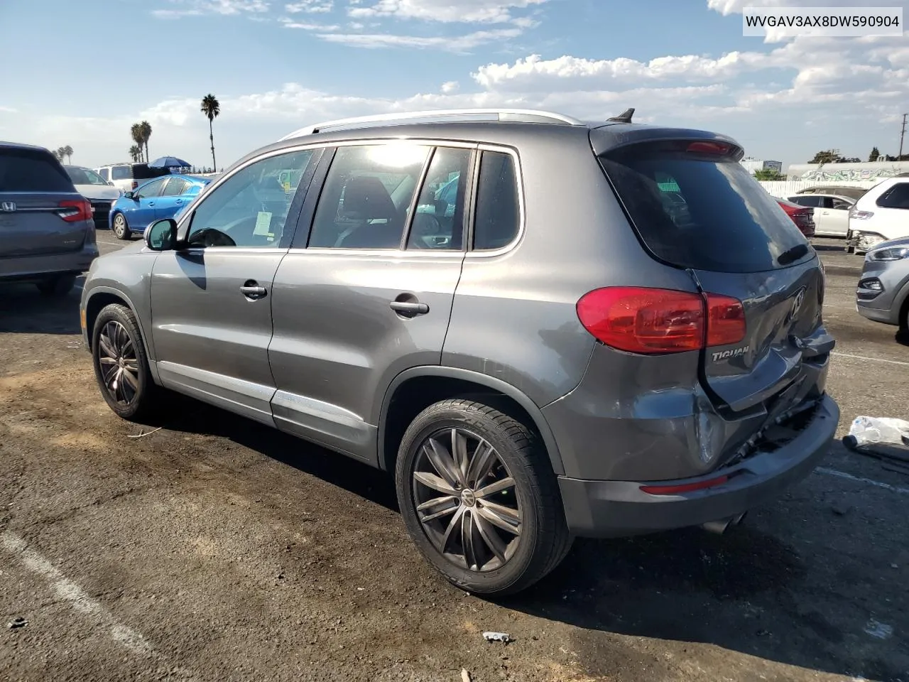 2013 Volkswagen Tiguan S VIN: WVGAV3AX8DW590904 Lot: 74385784