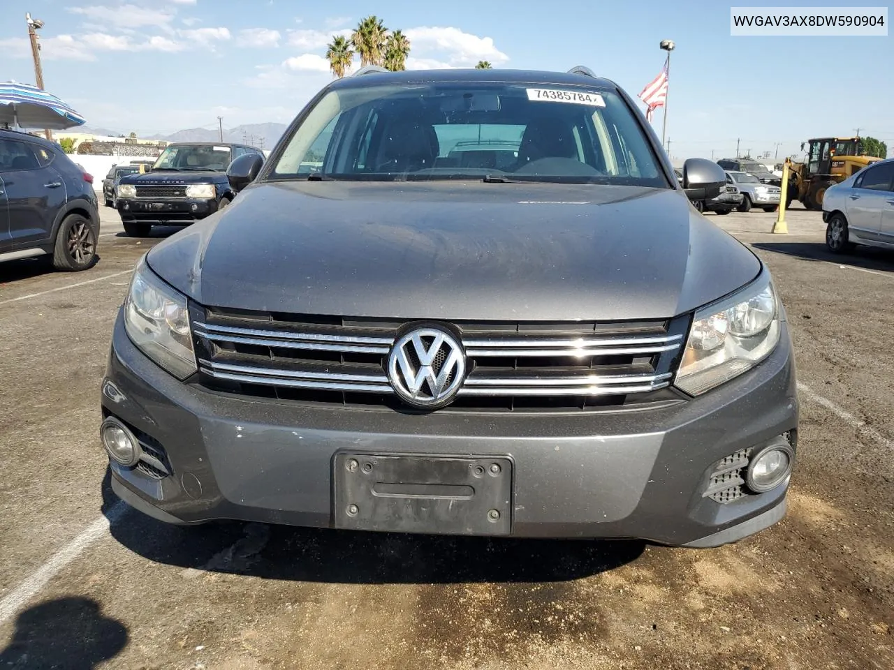 2013 Volkswagen Tiguan S VIN: WVGAV3AX8DW590904 Lot: 74385784