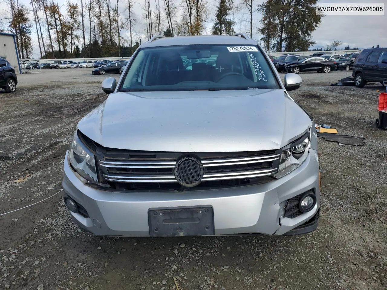 2013 Volkswagen Tiguan S VIN: WVGBV3AX7DW626005 Lot: 75278034