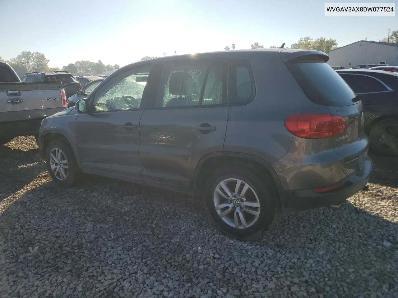 2013 Volkswagen Tiguan S VIN: WVGAV3AX8DW077524 Lot: 76538894