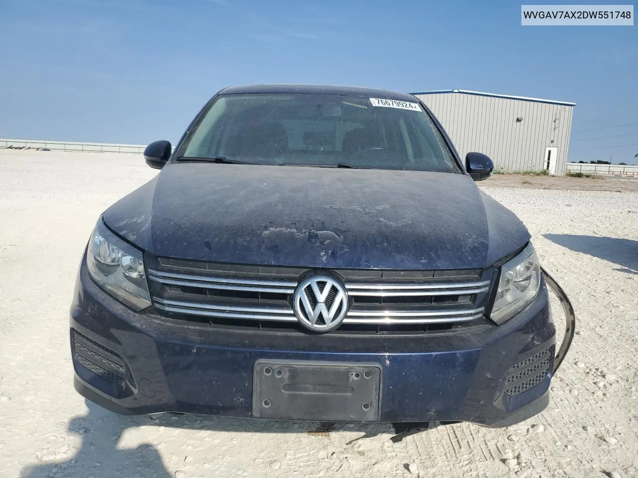 2013 Volkswagen Tiguan S VIN: WVGAV7AX2DW551748 Lot: 76679924