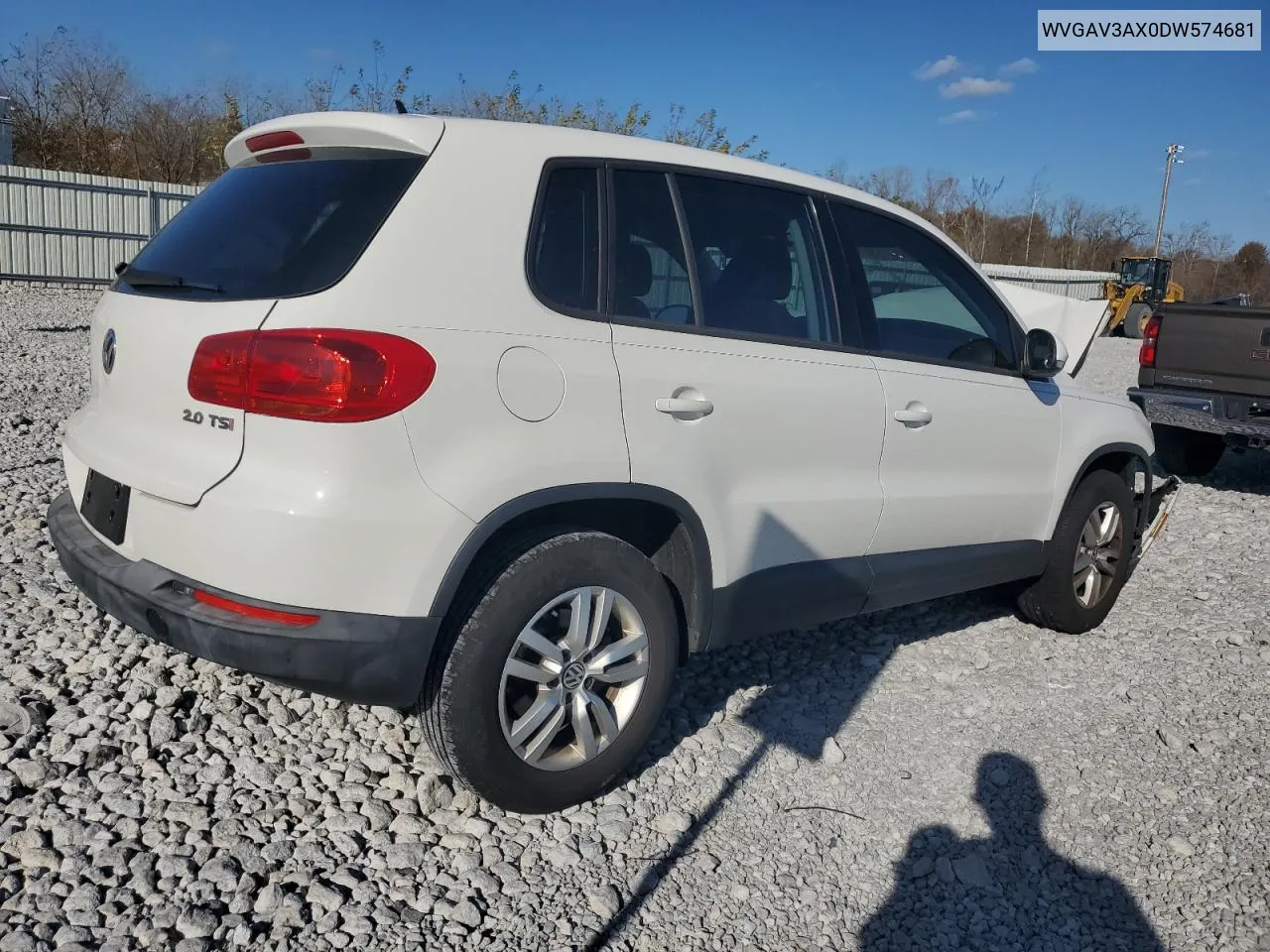 2013 Volkswagen Tiguan S VIN: WVGAV3AX0DW574681 Lot: 79229234